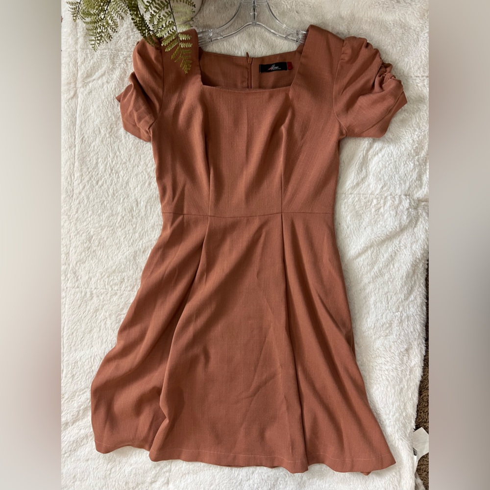 Pink Linen Midi Dress